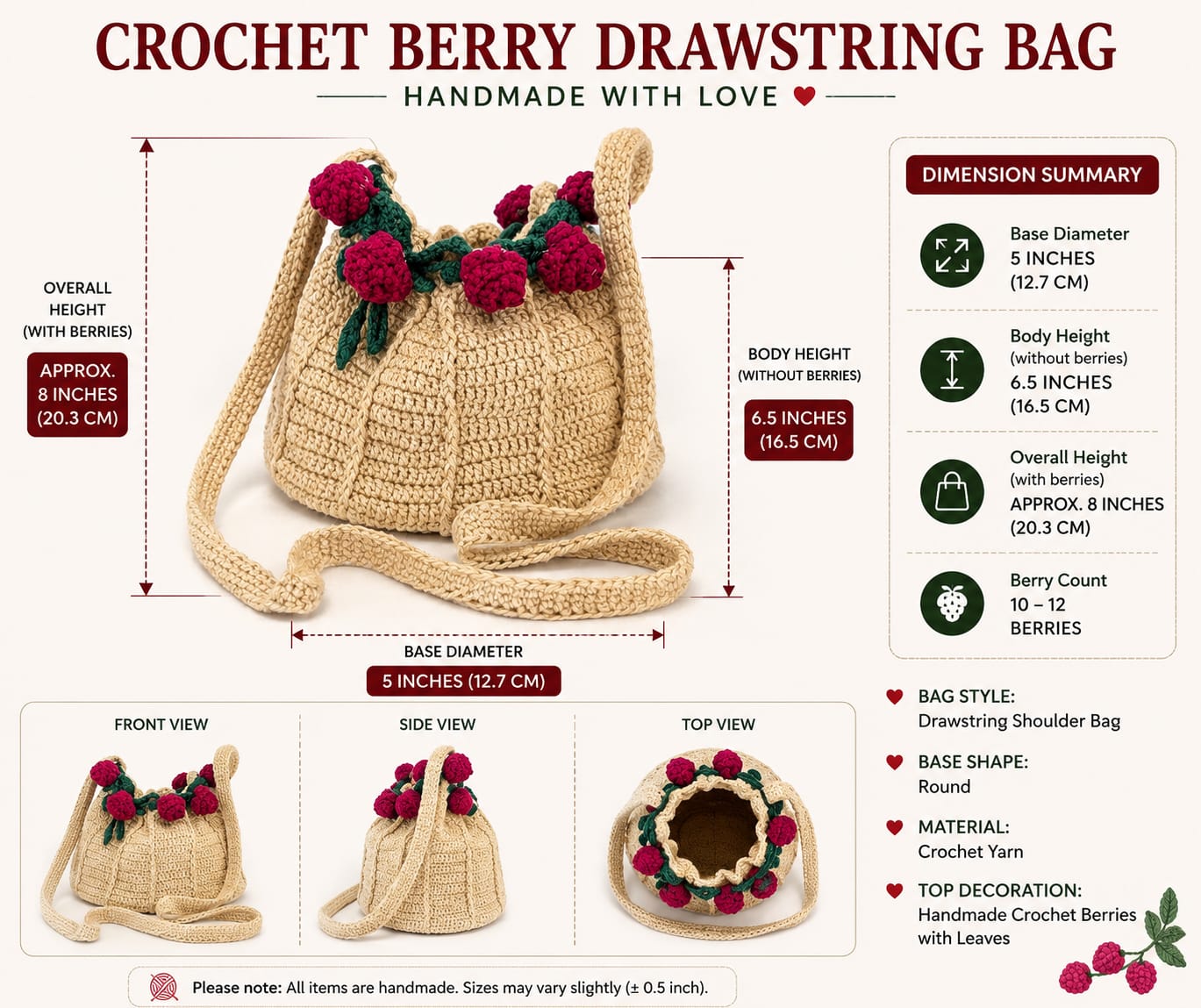 Handmade Crochet Potli Bag with Flower Bouquet Design – Unique Handbag